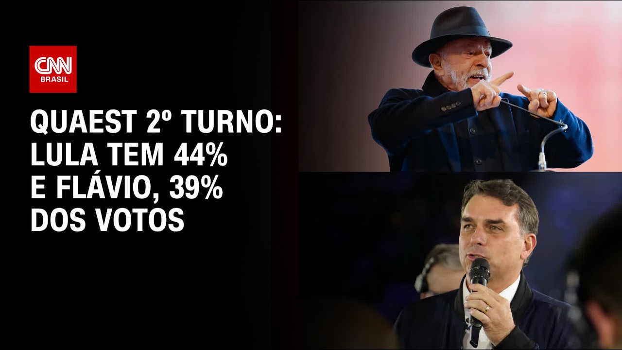 Quaest: Lula tem 44% e Fl�vio, 39% das inten��es de voto no 2� turno