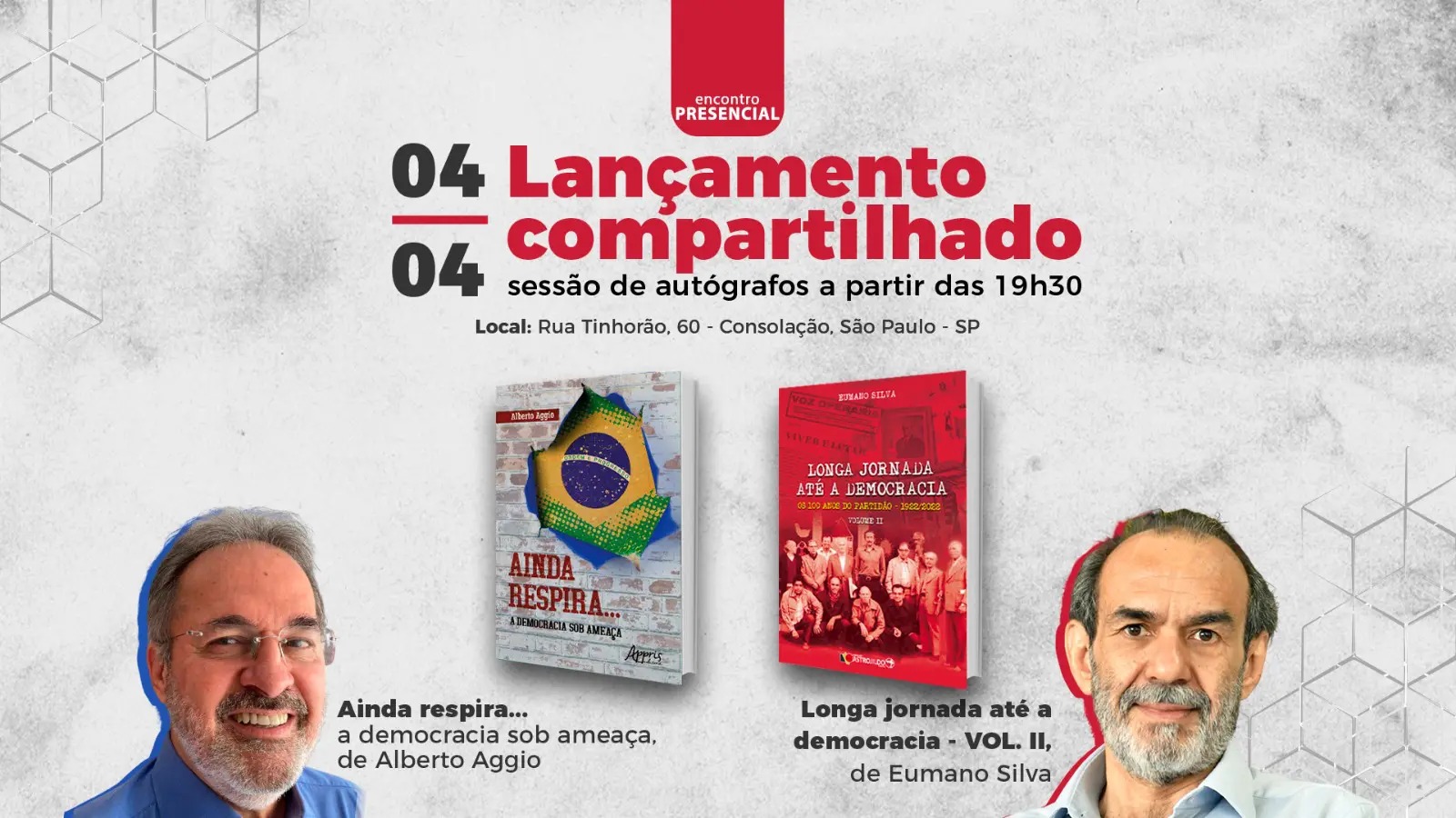 Eumano Silva lana ''Longa Jornada at a Democracia'' dia 4 de abril, em So Paulo