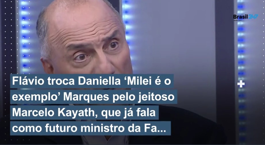 Fl�vio troca Daniella 'Milei � o exemplo' Marques pelo jeitoso Marcelo Kayath, que j� fala como futuro ministro da Fazenda